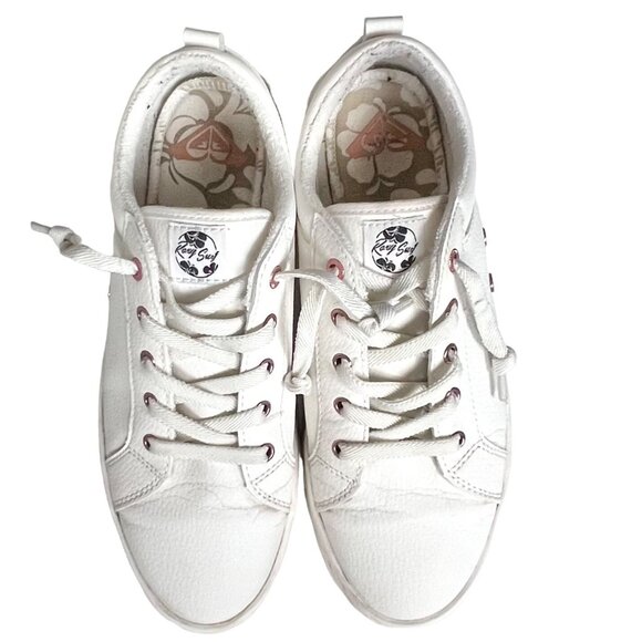 Roxy Womens White Platform Sheilahh Sneakers Shoes Size 8.5 Synthetic Upper VGUC - Picture 7 of 11